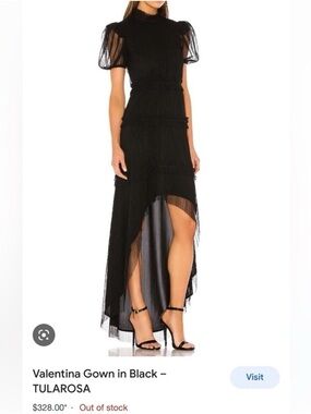 Tularosa Black High-Low Mesh Valentina Dress